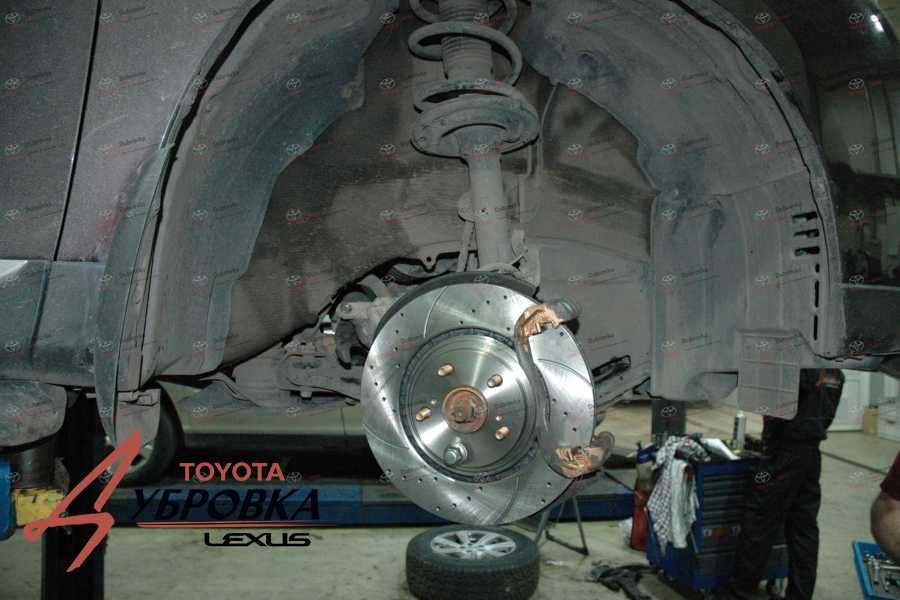 Toyota Highlander - Устанавливаем новый перфорированный тормозной диск компании Шнайдер